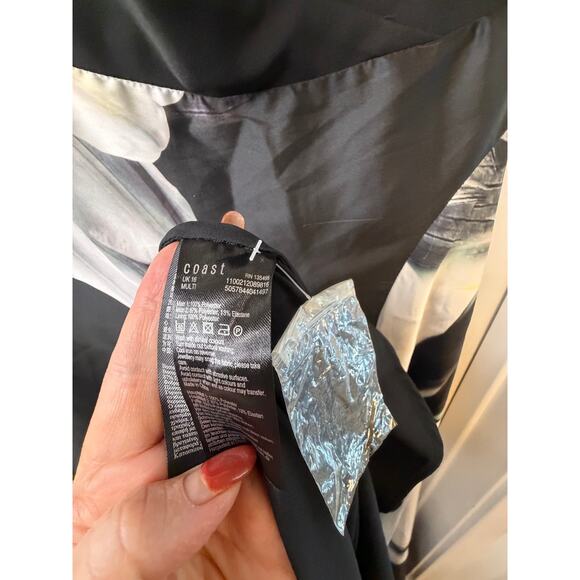 Coast Black and White Fabian Print Maxi Dress - US Size 12 - Picture 12 of 16